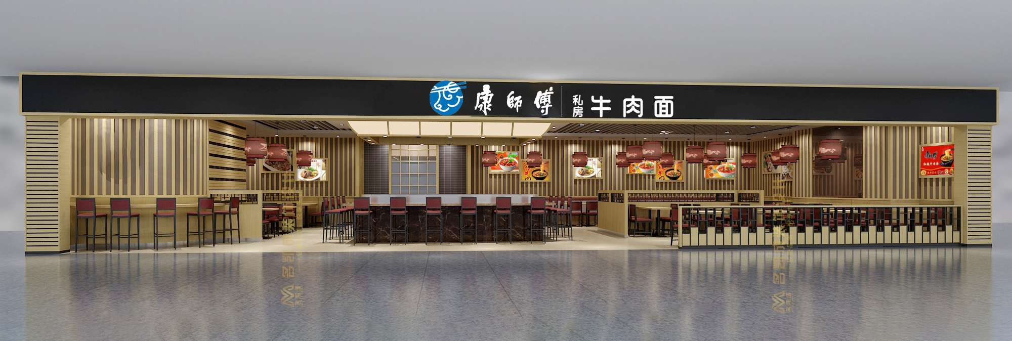 康師傅牛肉面館設(shè)計，連鎖品牌面