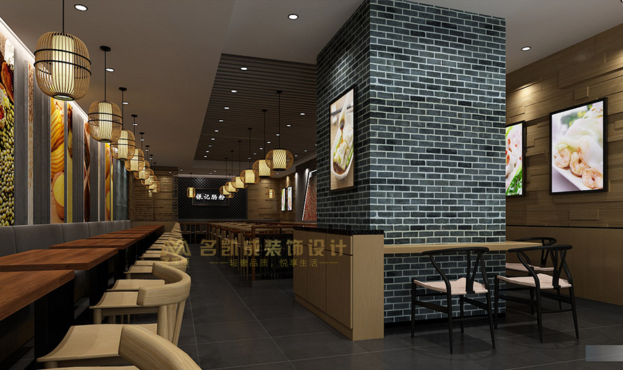 銀記腸粉店設(shè)計(jì)，早餐店設(shè)計(jì)，廣東特色小吃店
