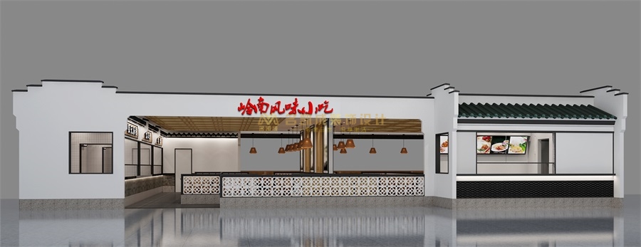 嶺南風(fēng)味小吃店設(shè)計(jì)粵式餐廳裝修設(shè)計(jì)效果圖