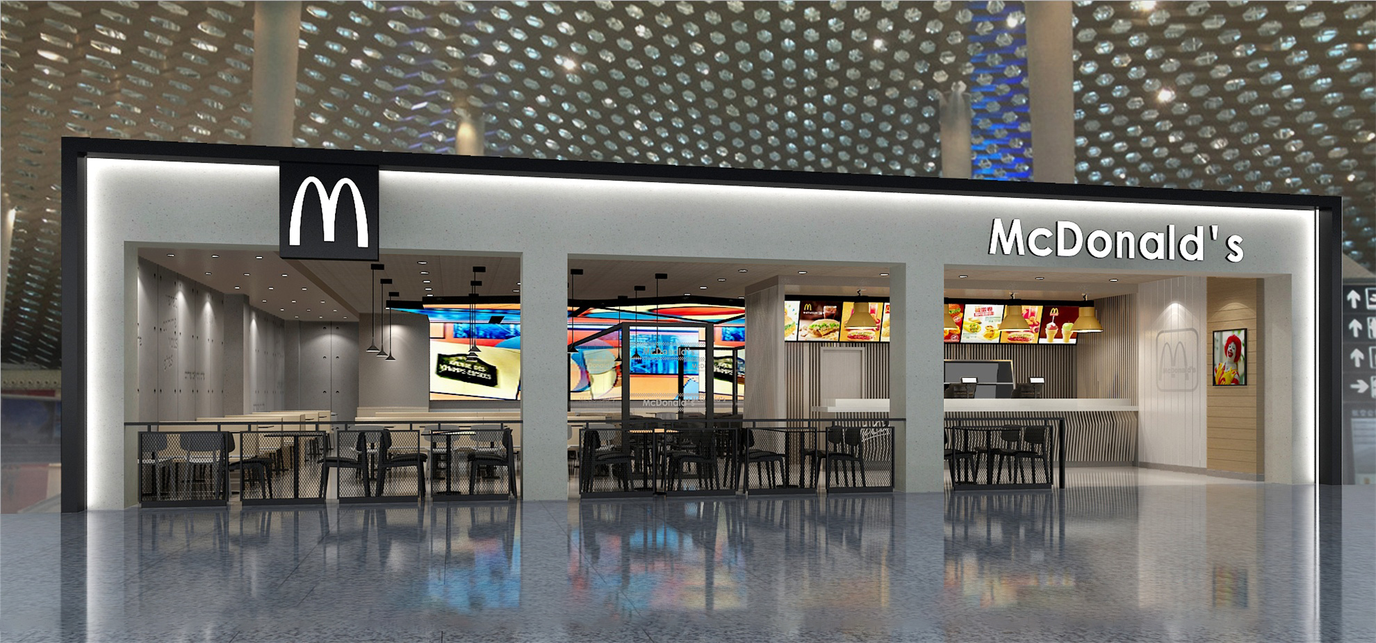McDonald麥當勞店設(shè)計炸雞漢堡店裝修設(shè)計效果圖