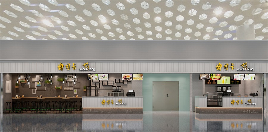 飛機(jī)場(chǎng)奶茶店設(shè)計(jì)，商場(chǎng)茶飲店設(shè)計(jì)，甜品小吃