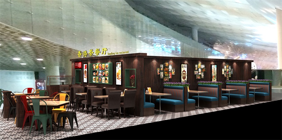 香港復(fù)古茶餐廳設(shè)計(jì)，茶飲店設(shè)計(jì)，糕點(diǎn)小吃店